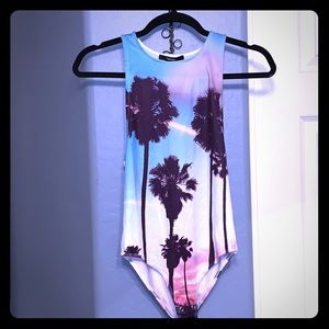 🔥NWT Forever 21 Palm Tree Bodysuit🔥